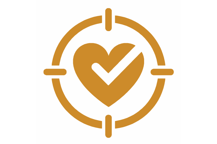 Healthy heart icon inside a bullseye