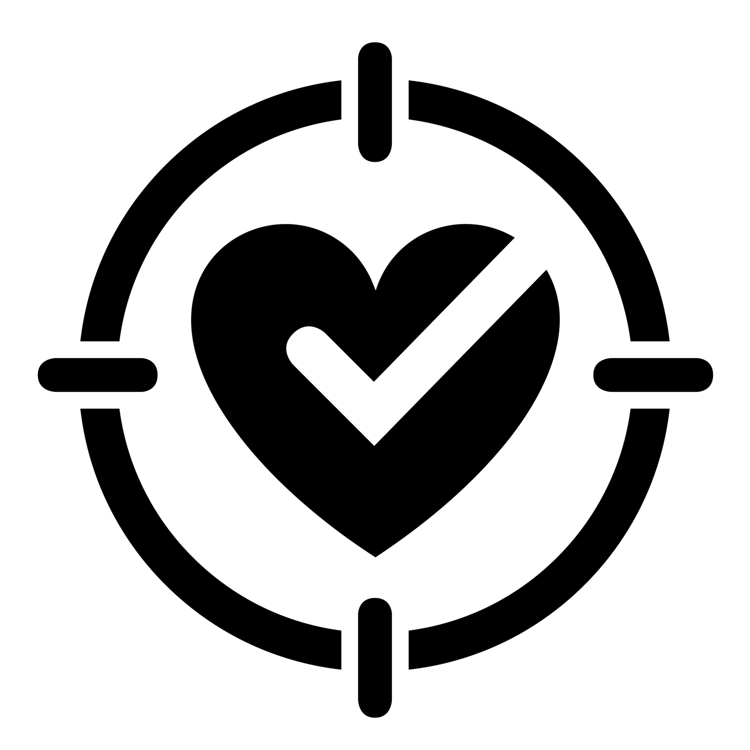 Healthy heart icon inside a bullseye