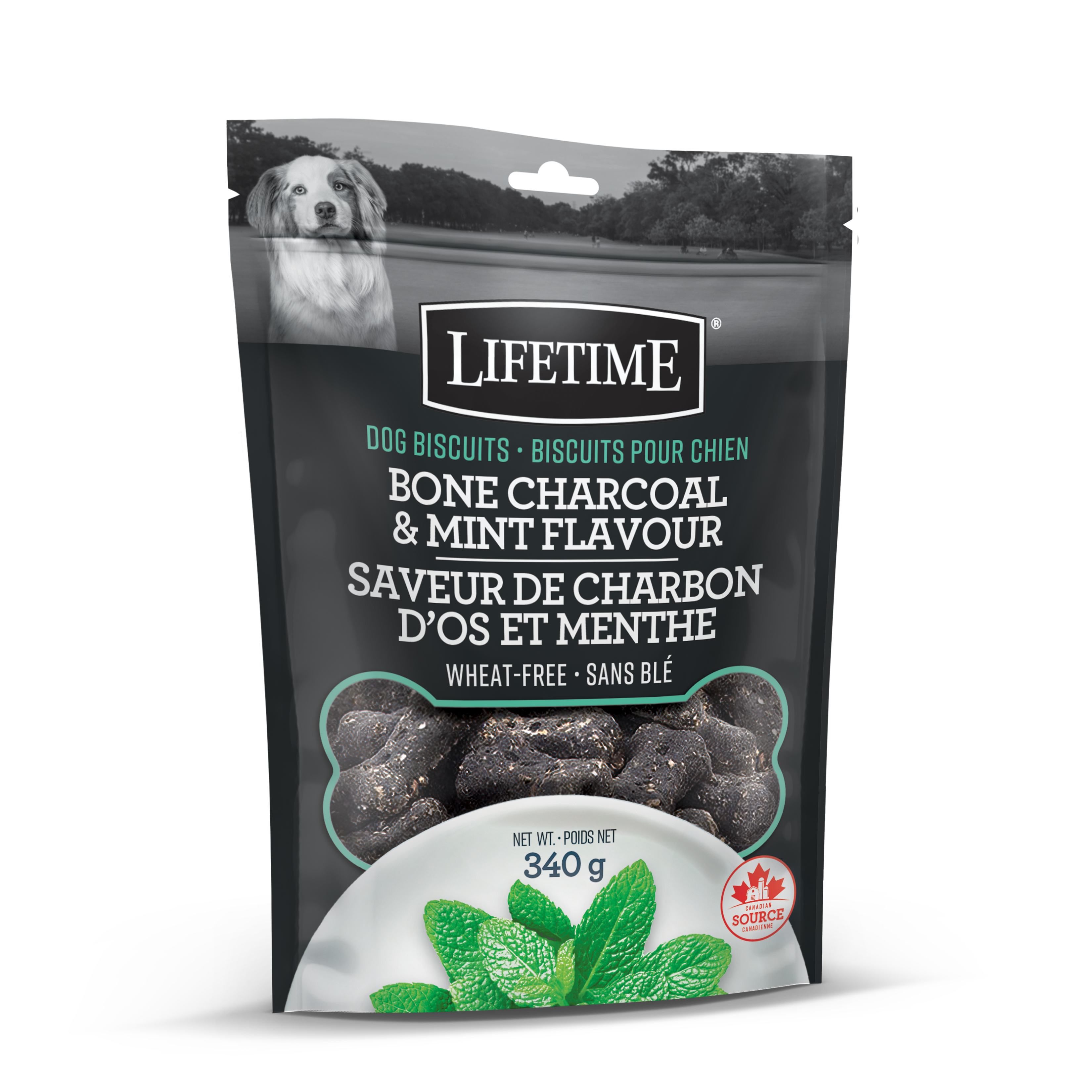 Lifetime Bone Charcoal and Mint Flavour Dog Biscuits Lifetime Pet